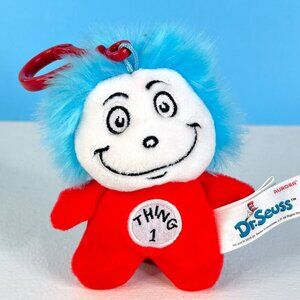 Aurora 2018 Dr Seuss Thing 1 Plush 4" Keychain Backpack Clip‎ Stuffed Animal Toy